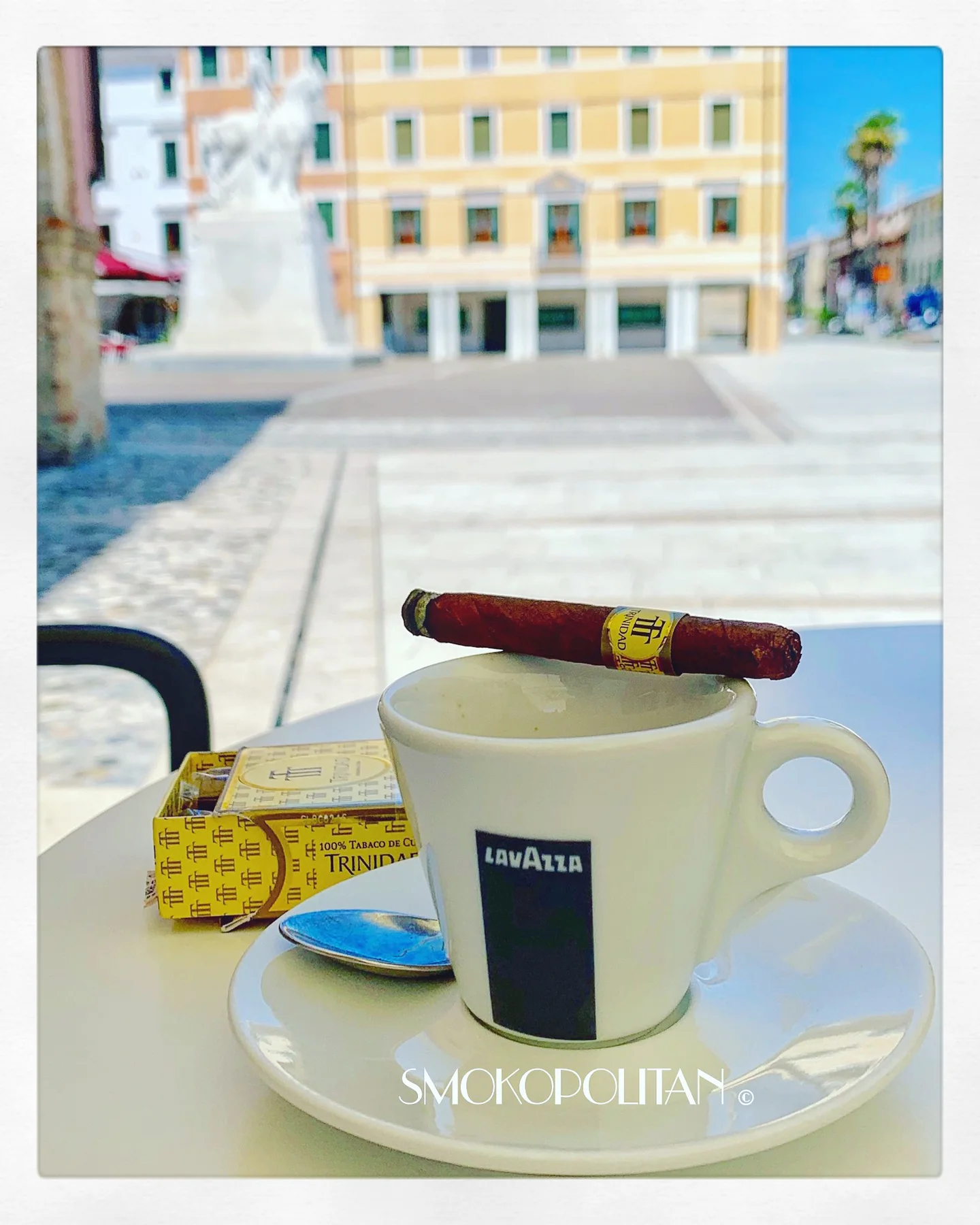 Sigaro Trinidad appoggiato su una tazzina di caffè